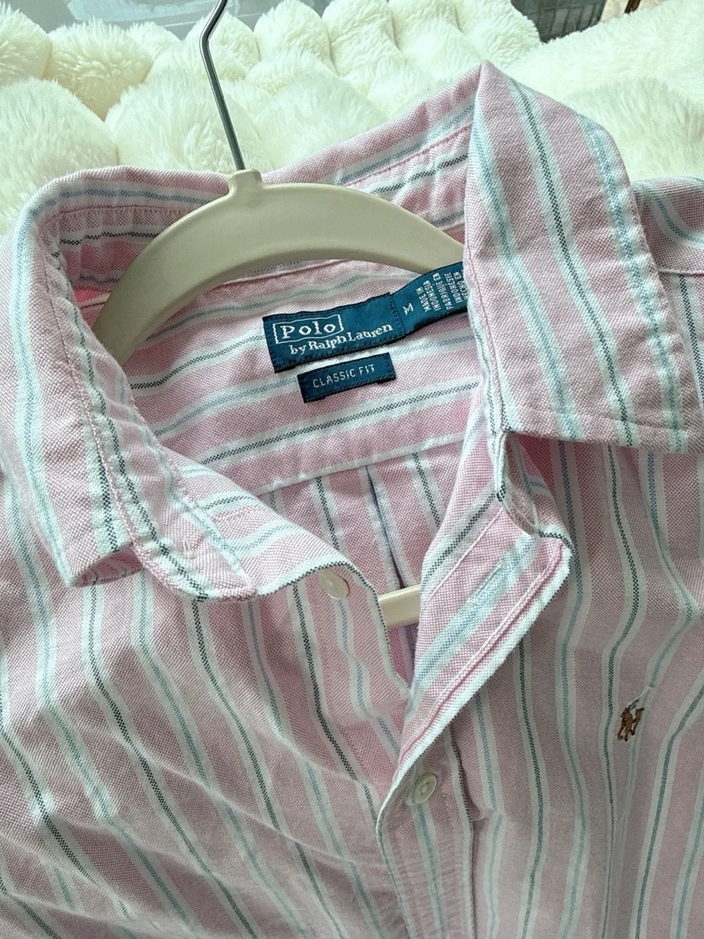 Ralph Lauren Pink Classic Fit Striped Cotton Oxford Shirt - Picture 3 of 3